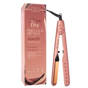 ALMOST FAMOUS® Digital 2inONE Straightening & Curling Styling Tool Pink Martini
